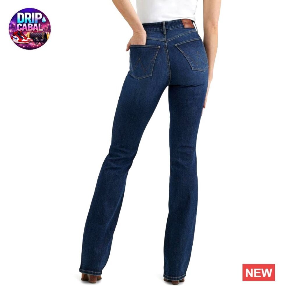 High Rise Bootcut Jeans Regular Fit Stretch Denim Classic Western Style